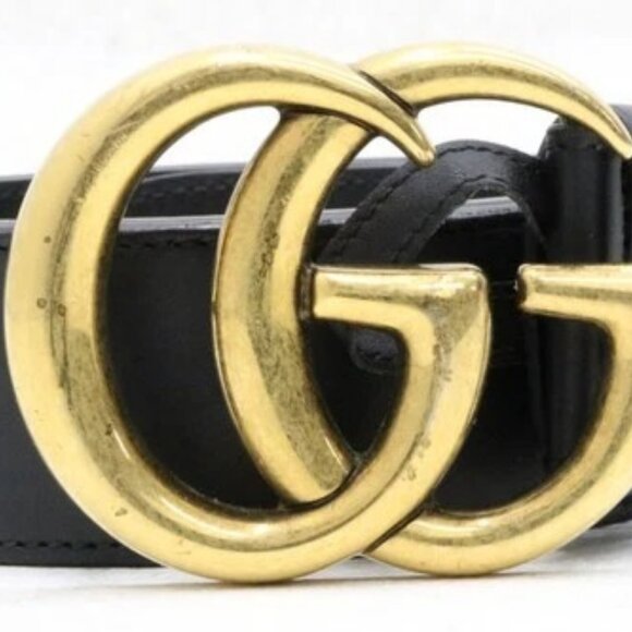 Gucci GG Marmont Black Leather Belt with Gold Buckle Size 110/44 - Picture 5 of 16